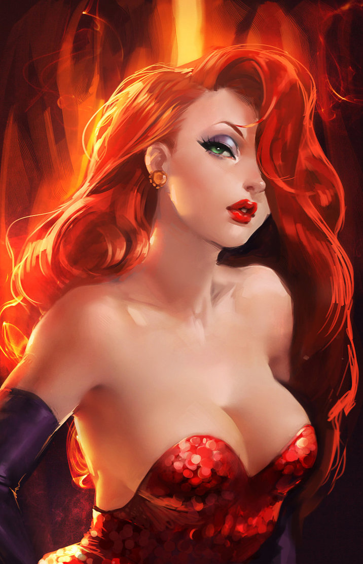 Even-hotter-than-usual Jessica Rabbit? (image by sakimichan – via imgur)